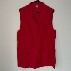 Vintage Franken Walder Button Up Classic Retro Linen Blend Tank Top Blouse